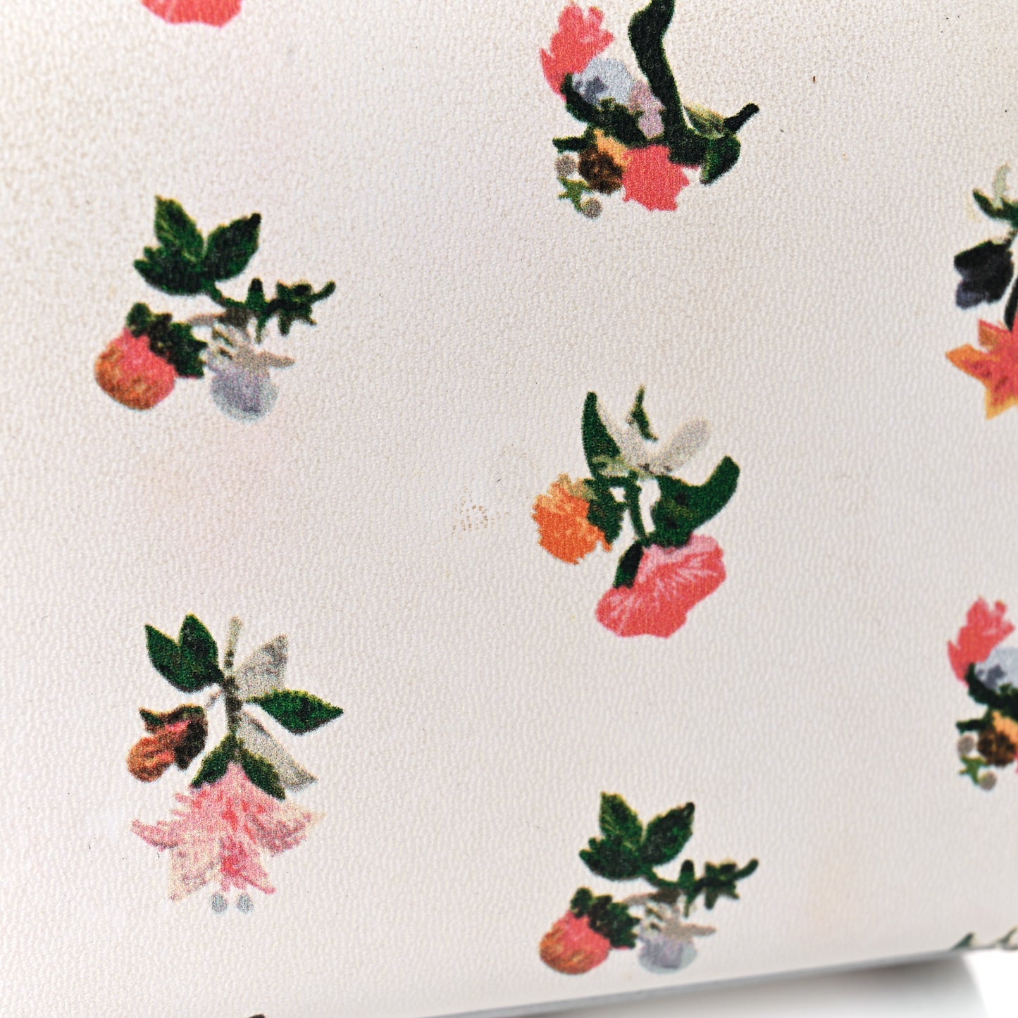 Calfskin Prairie Flower Printed Small Classic Monogram Kate Satchel White