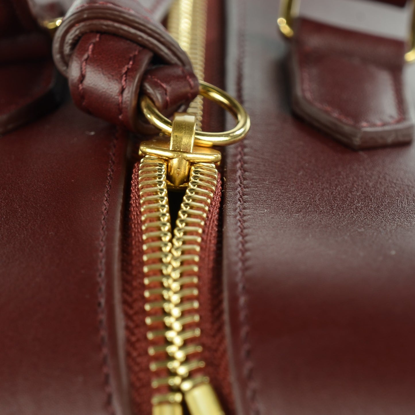Goatskin Smooth Calfskin Small Ring Bag Dark Ruby