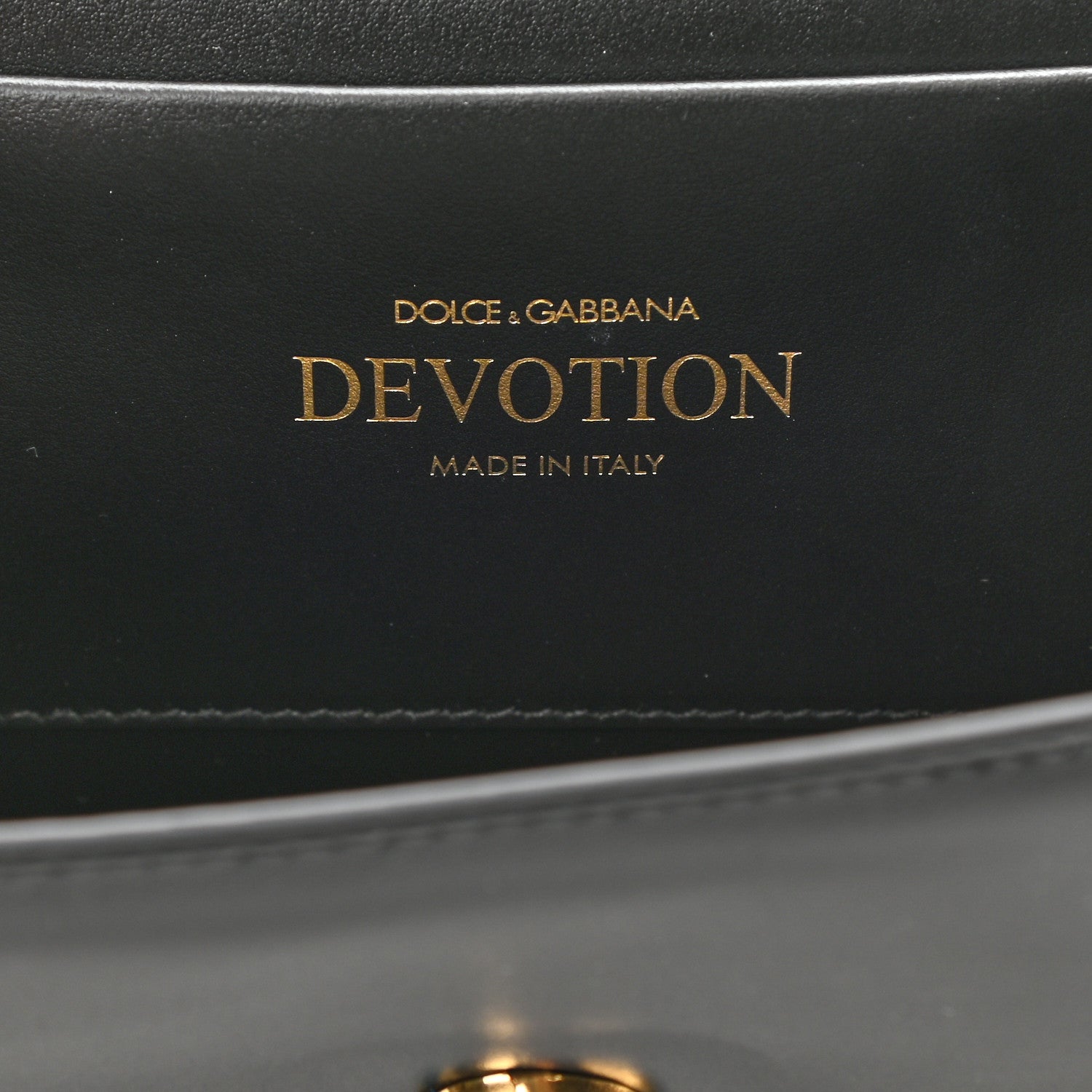 Dolce & Gabbana Smooth Calfskin Small Devotion Envelope Top Handle Bag Black 6 of 7