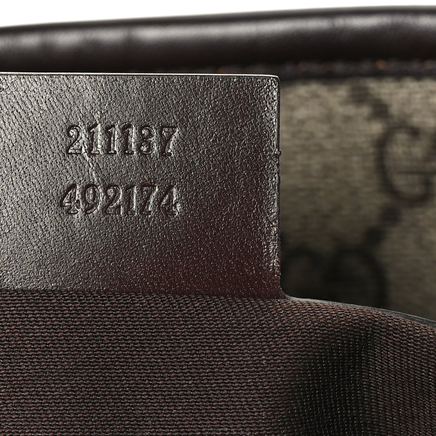 GG Supreme Monogram Medium Zippered Shopping Tote Dark Brown