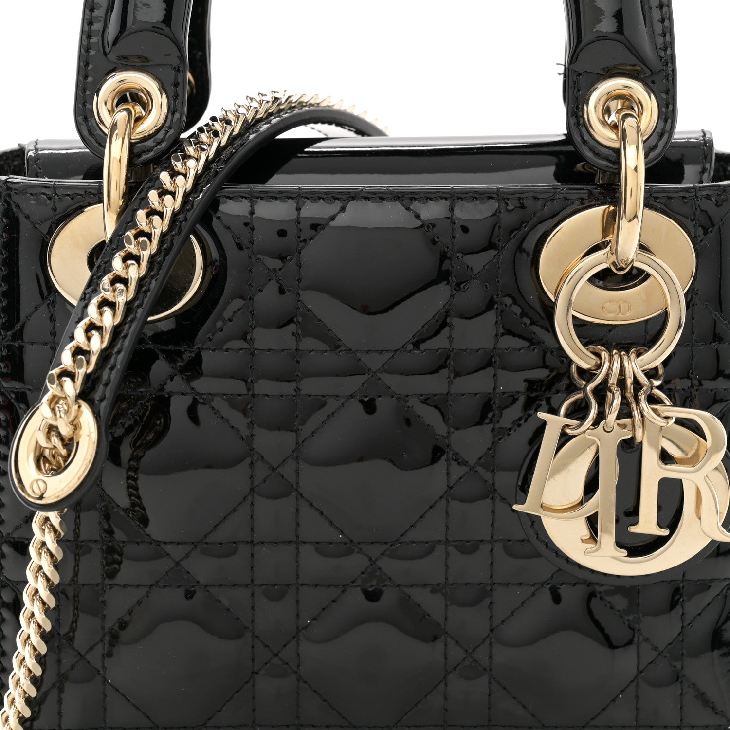 Christian Dior Patent Cannage Mini Lady Dior Black 8 of 12
