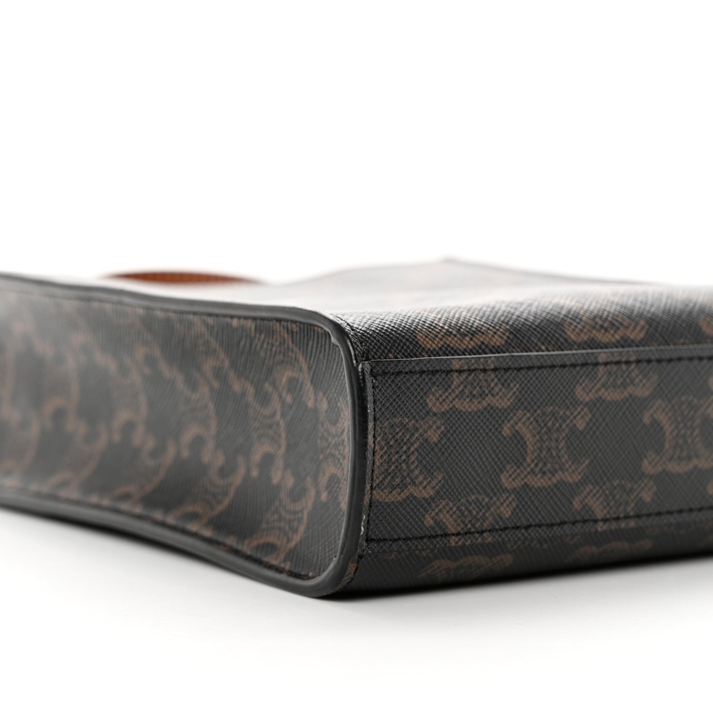 Triomphe Canvas Calfskin Mini Vertical Cabas Tan