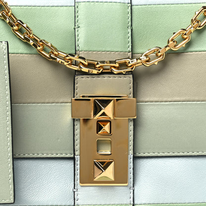 Valentino Garavani Nappa Striped B-Rockstud Flap Green 7 of 10
