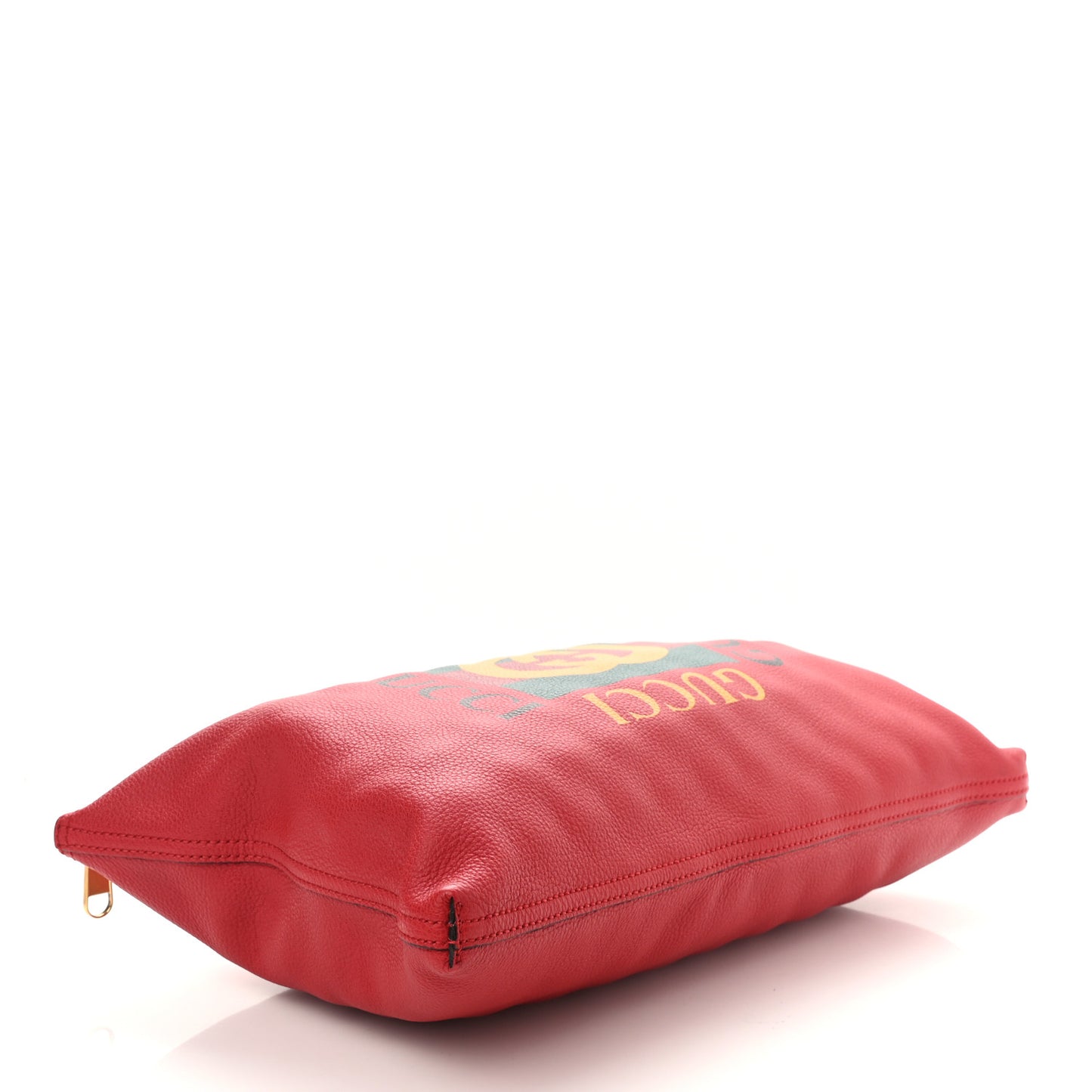 Pebbled Calfskin Large Logo Portfolio Clutch Hibiscus Red
