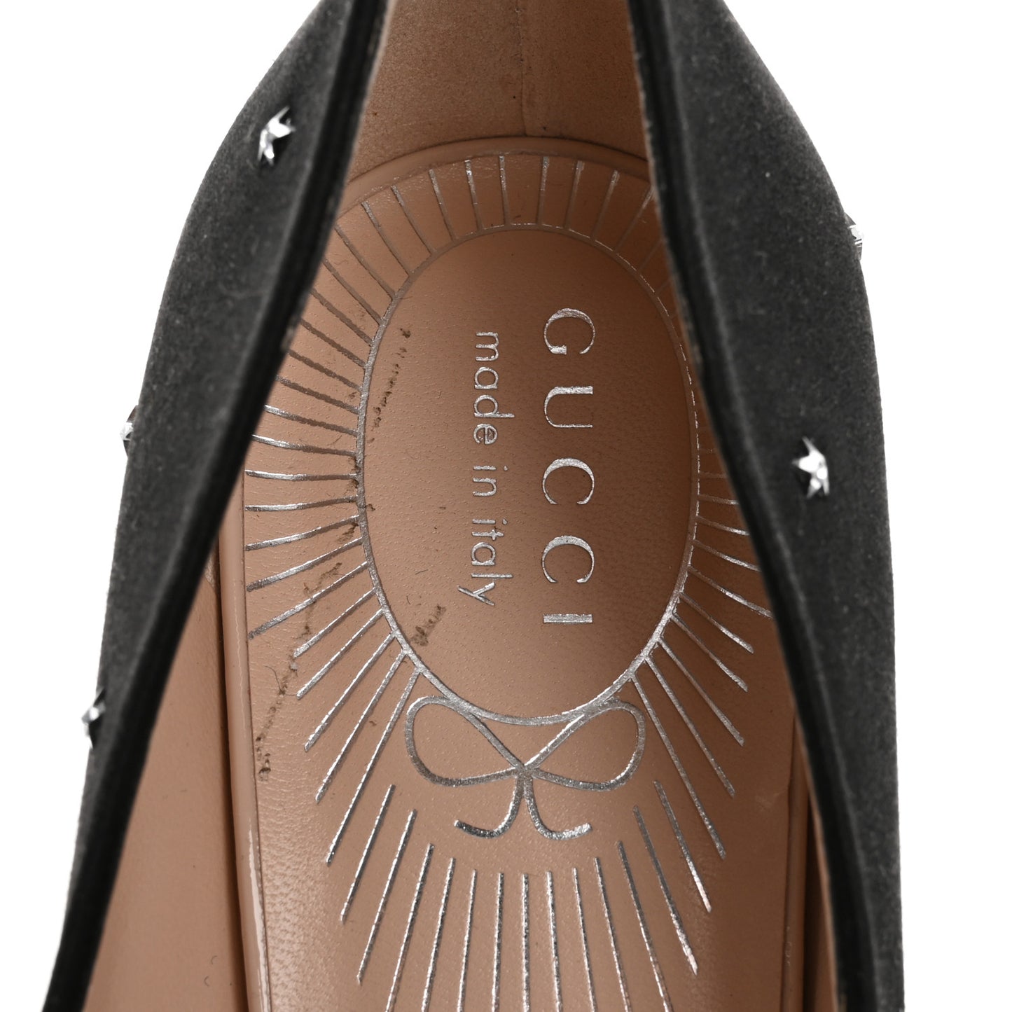 Silk Satin Star Studded Pumps 40 Black