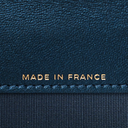 Chanel Metallic Lambskin Quilted Boy Flap Card Holder Blue 7 of 12