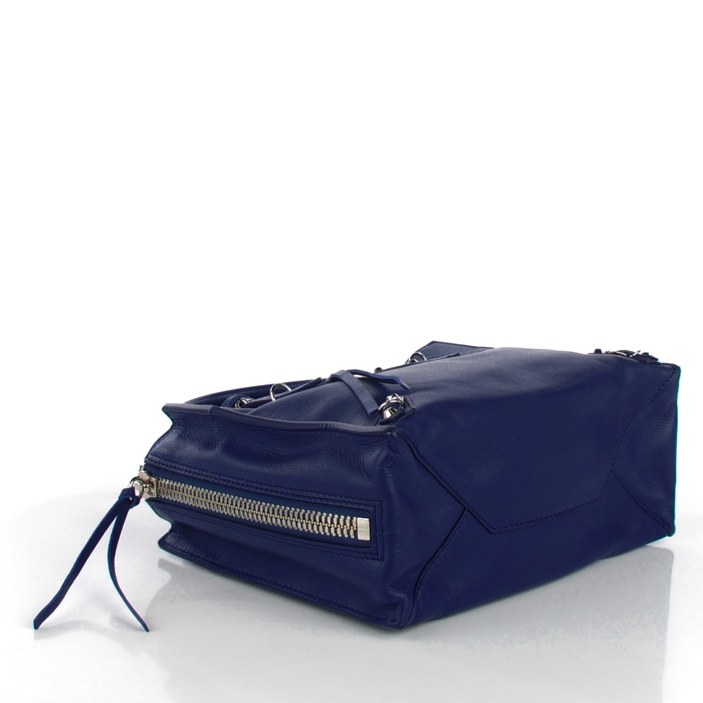 Calfskin Papier Mini A4 Zip Around Tote Bleu Mineral