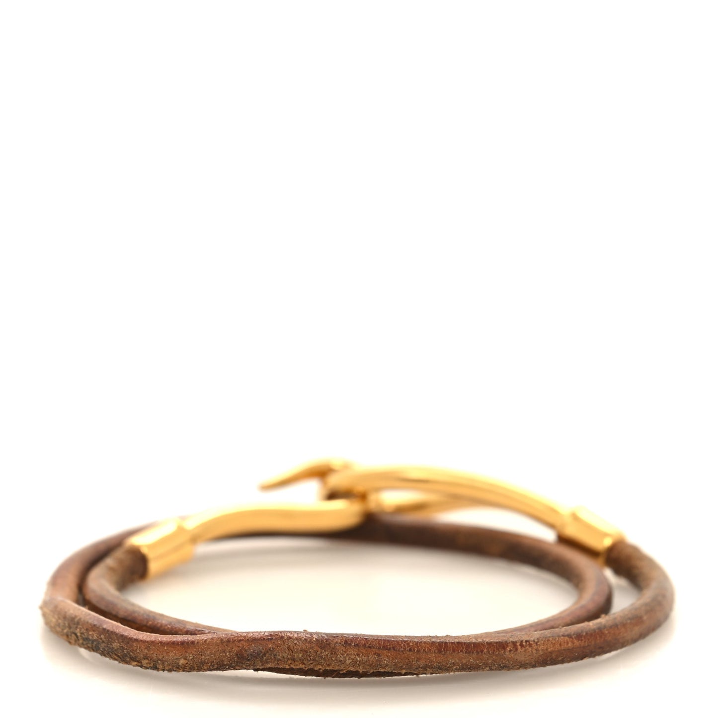 Natural Bridle Jumbo Hook Double Tour Bracelet Bouton