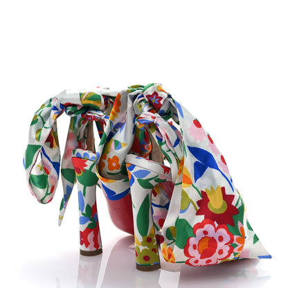 Christian Louboutin Crepe Satin Bloomy Crosse Du Desert 100 Sandals 36 Multicolor 4 of 8