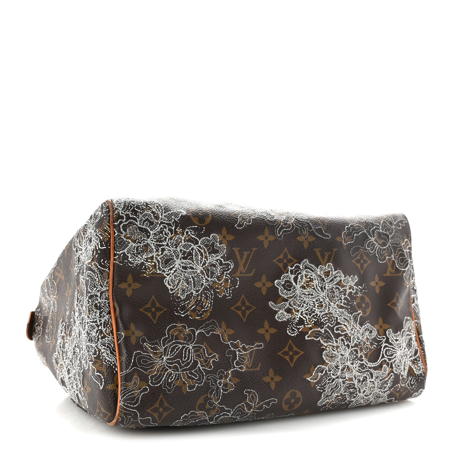 Louis Vuitton Monogram Dentelle Speedy 30 Silver 4 of 9