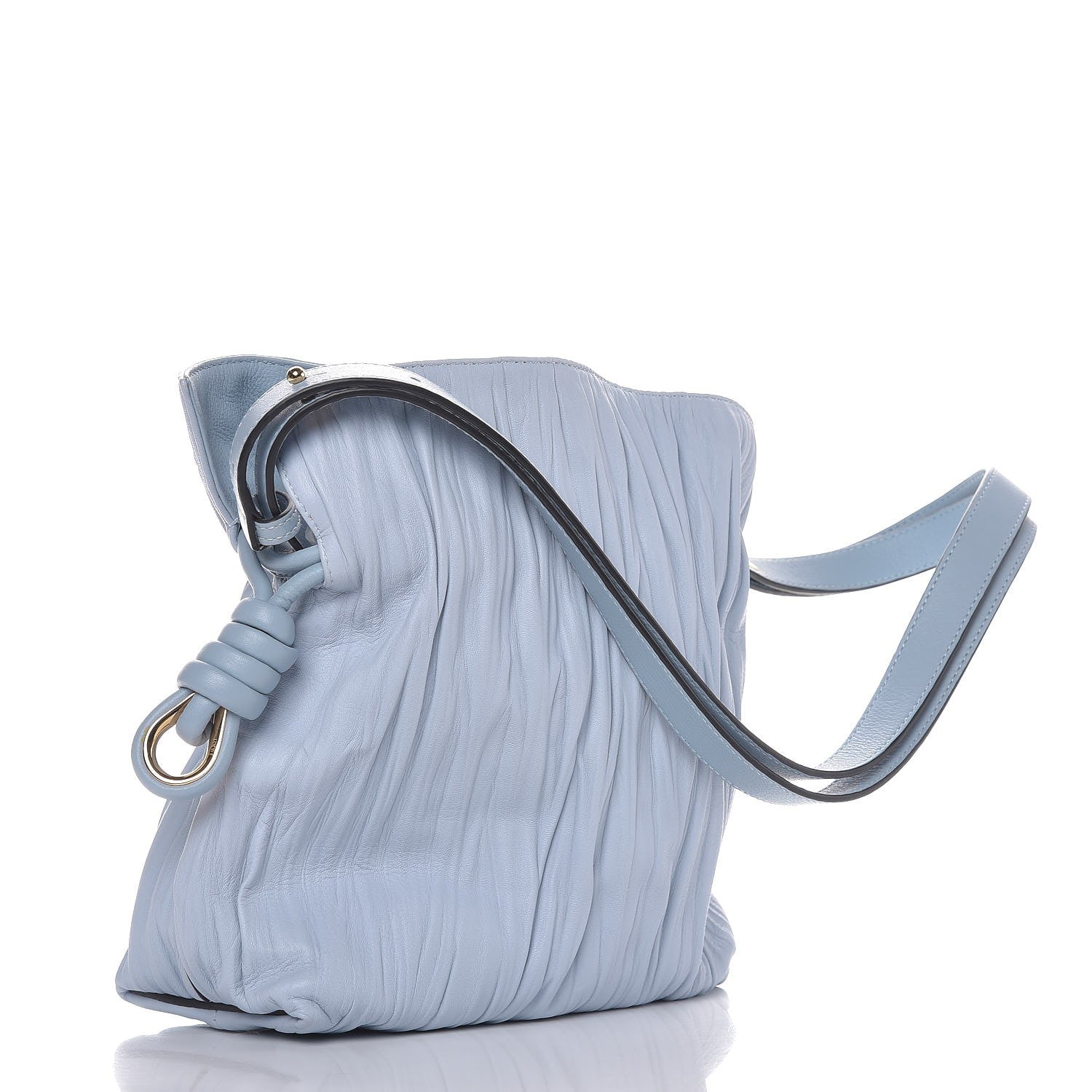 Loewe Crinkled Nappa Small Flamenco Knot Shoulder Bag Light Blue 3 of 6