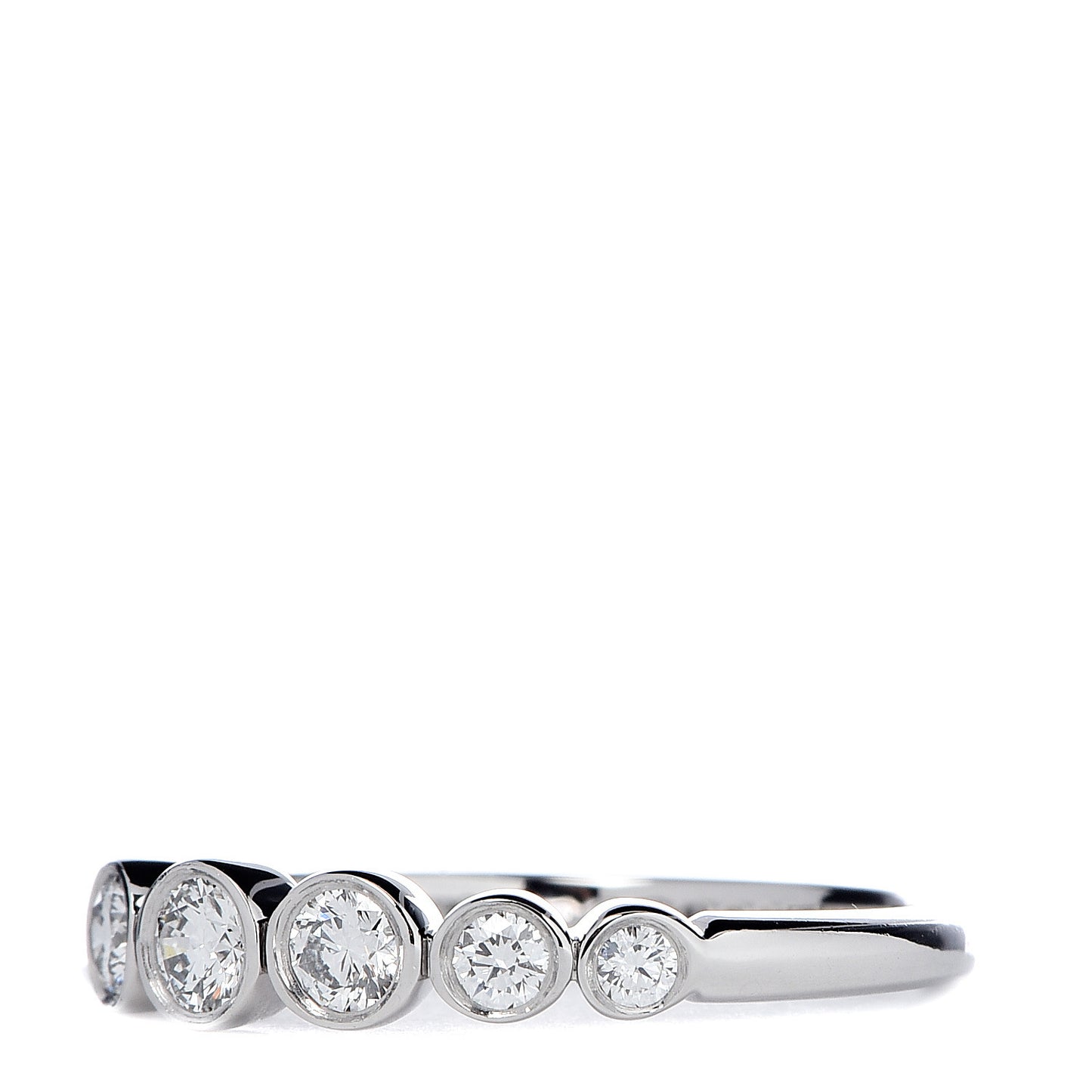 Platinum Diamond Jazz Graduated Band Ring 52 6