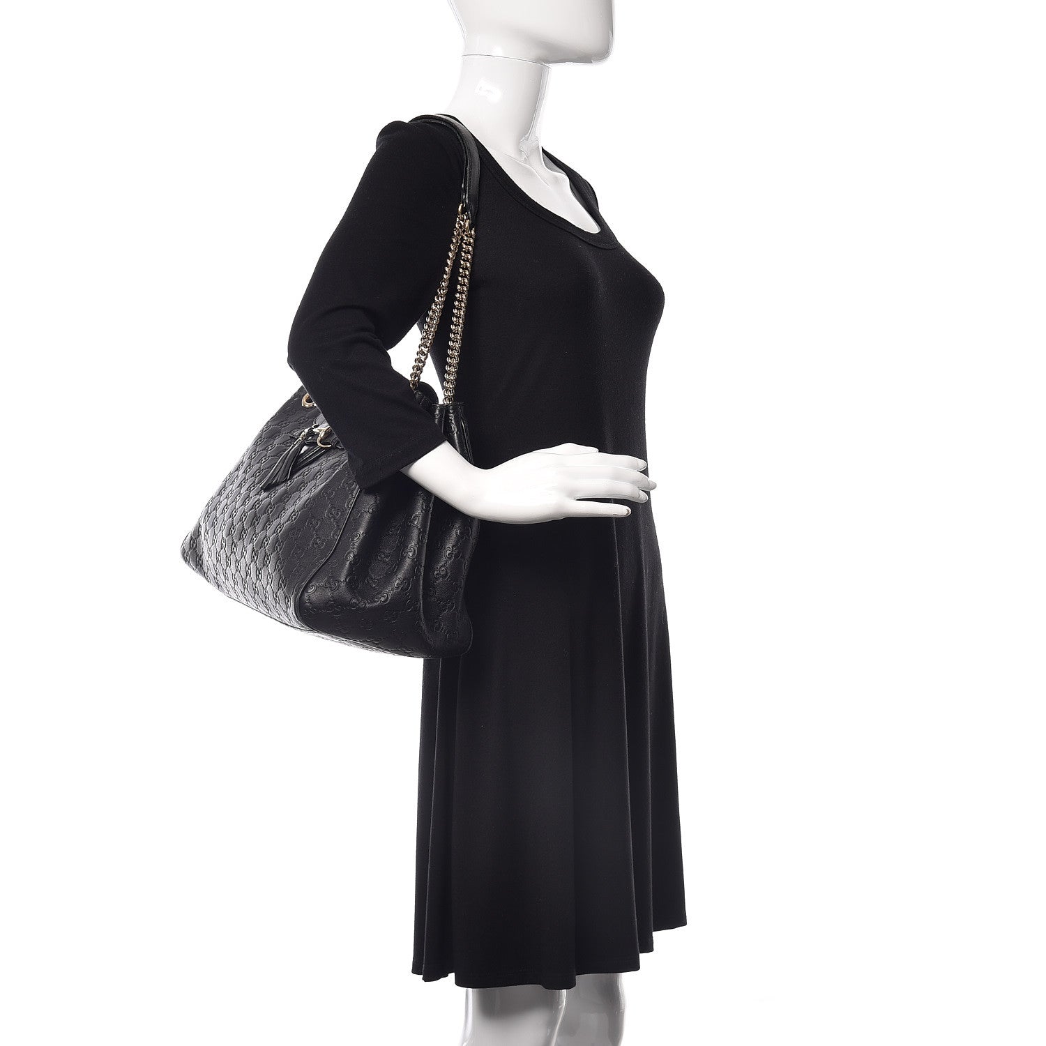 Gucci Guccissima Medium Emily Shoulder Bag Black 2 of 13