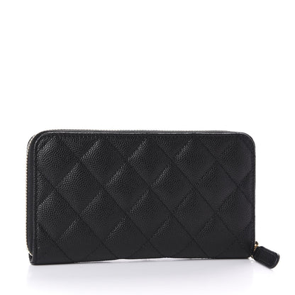 Chanel Caviar Quilted Small Zip Around Wallet Black 3 of 9