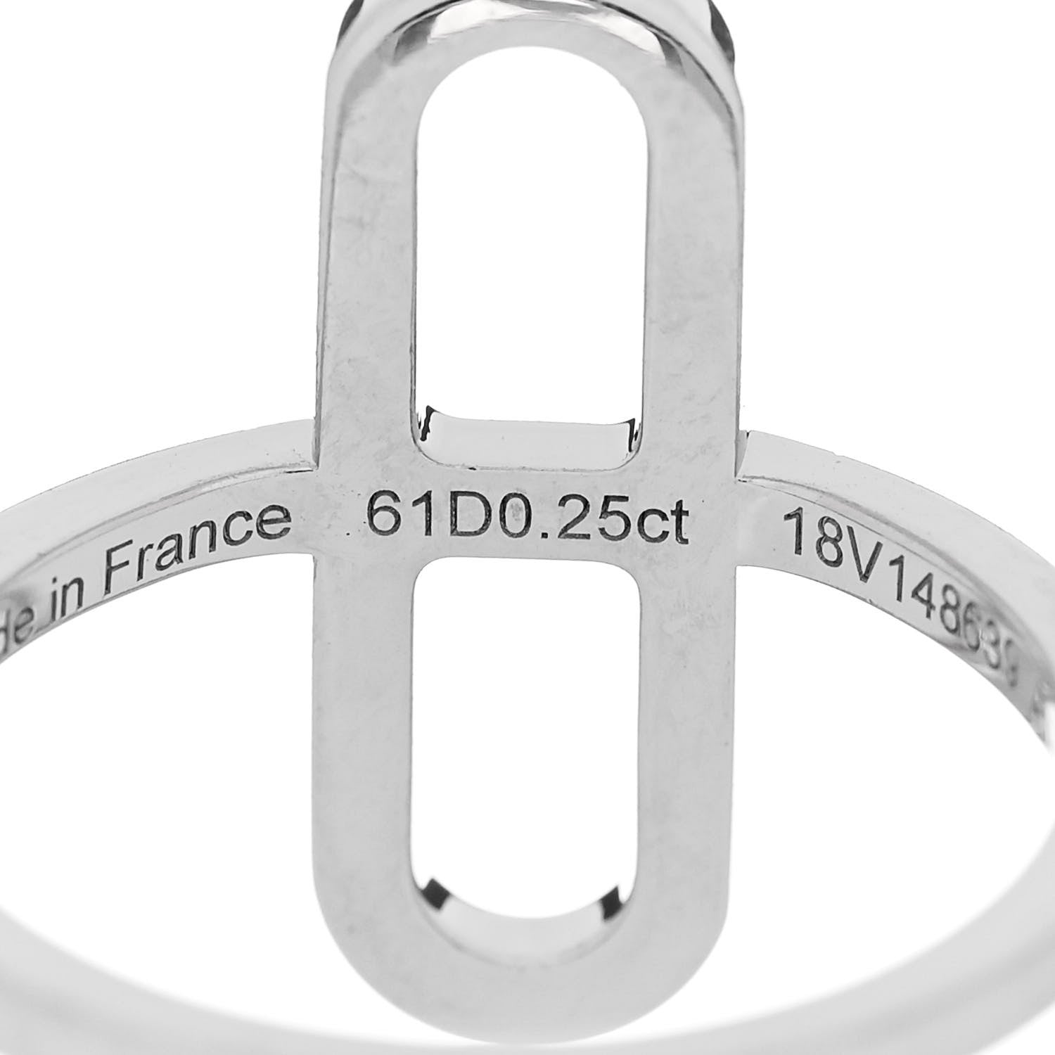 Hermes 18K White Gold Diamond Ever Chaine d'Ancre Ring 53 6.25 7 of 7