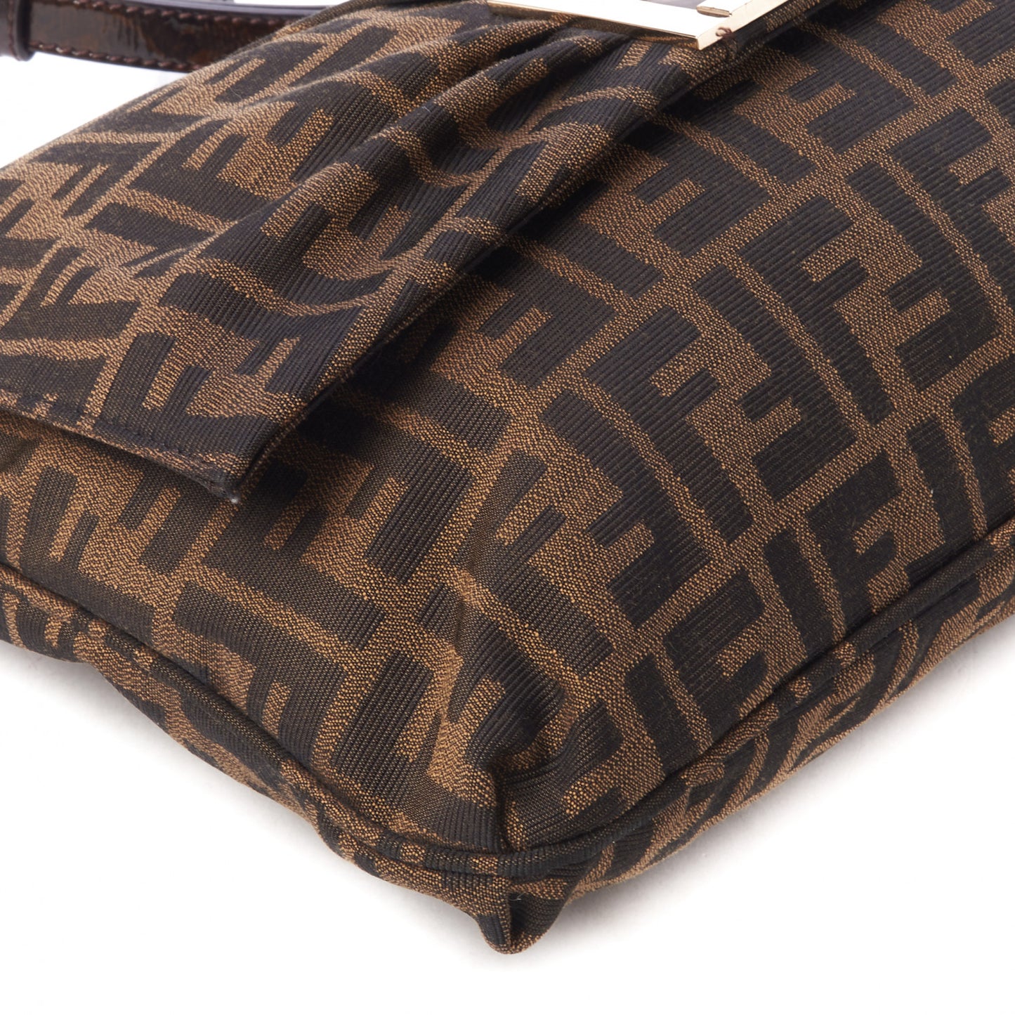 Zucca Patent Large Mia Shoulder Flap Tobacco