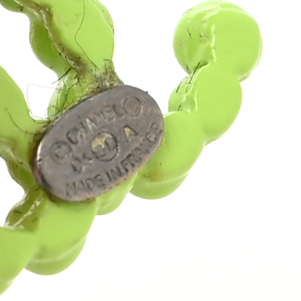 Chanel Resin Ruthenium CC Earrings Green 4 of 5