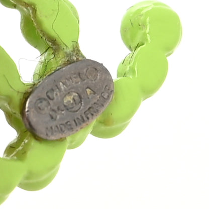 Chanel Resin Ruthenium CC Earrings Green 4 of 5