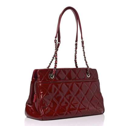 Chanel Patent Quilted Timeless CC Soft Tote Red 4 of 21