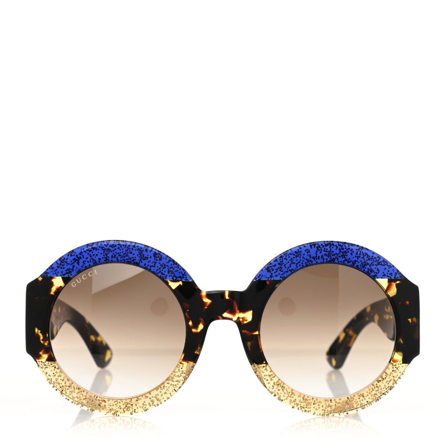 Acetate Round GG0084S Sunglasses Glitter Blue Multi