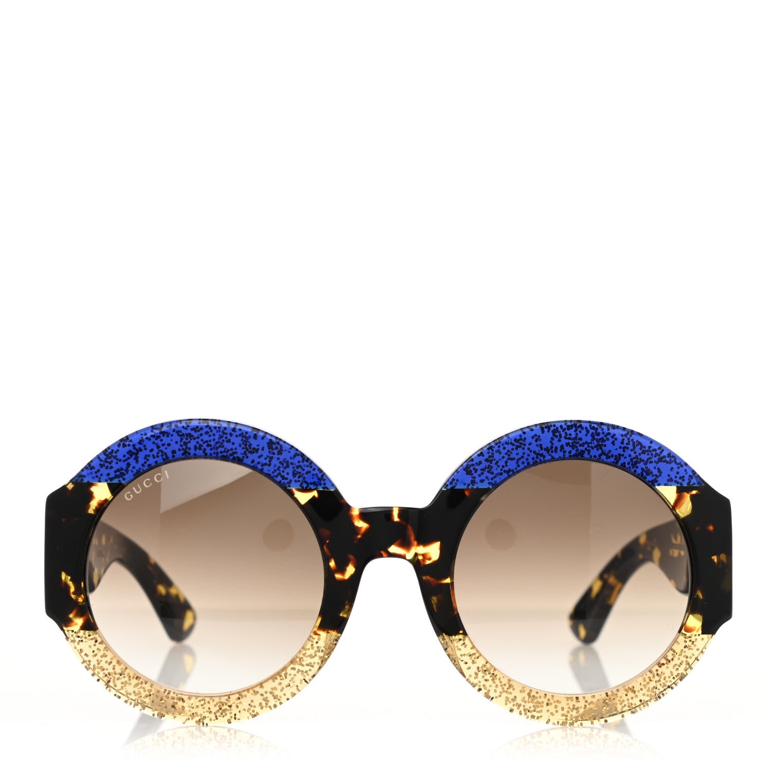Gucci Acetate Round GG0084S Sunglasses Glitter Blue Multi 2 of 8