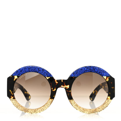 Gucci Acetate Round GG0084S Sunglasses Glitter Blue Multi 2 of 8