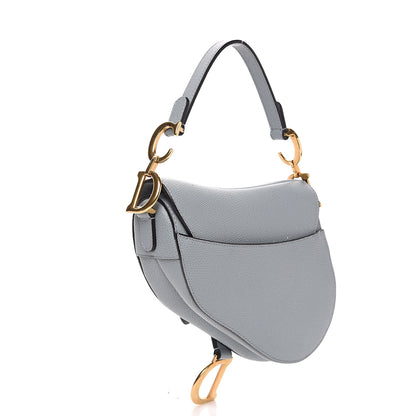 Christian Dior Grained Calfskin Mini Saddle Bag Sky Blue 2 of 8
