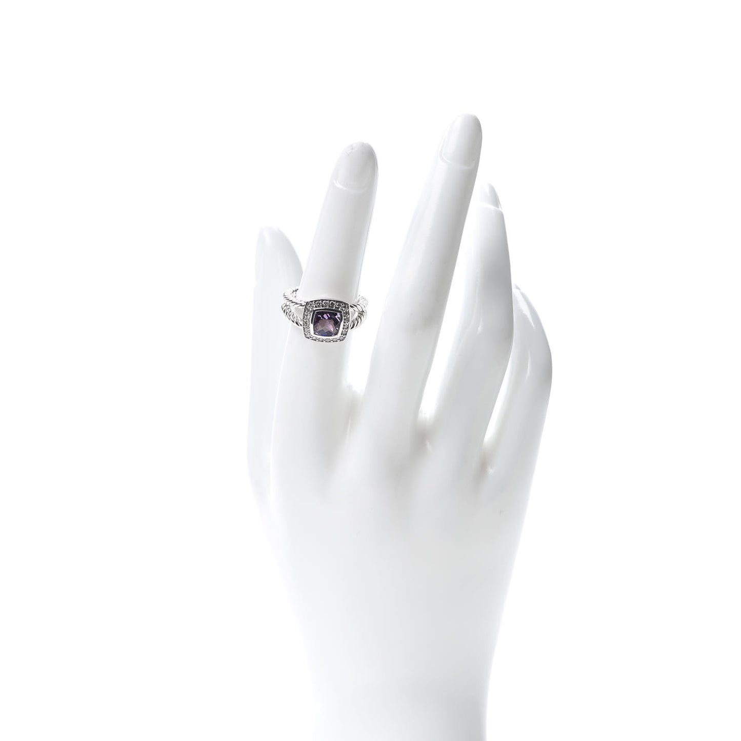 Sterling Silver Diamond Amethyst 7mm Petite Albion Ring 53 6.25