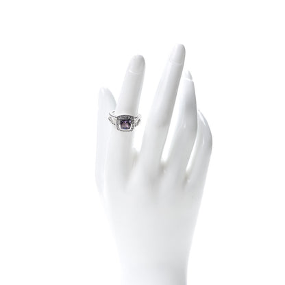 David Yurman Sterling Silver Diamond Amethyst 7mm Petite Albion Ring 53 6.25 2 of 4