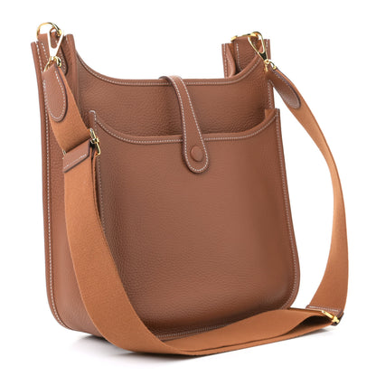 Hermes Taurillon Clemence Evelyne III PM Gold 2 of 8