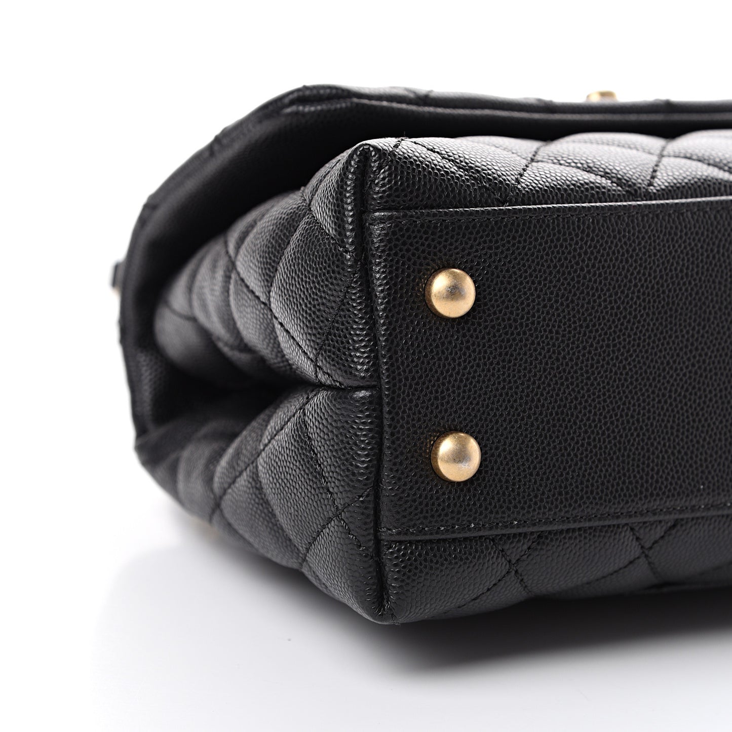 Caviar Quilted Mini Coco Handle Flap Black