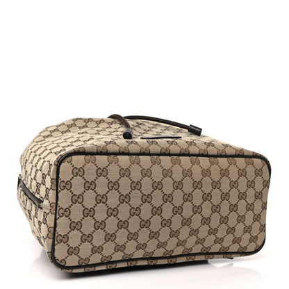 Gucci Monogram Dollar Calfskin O Drawstring Backpack Beige Ebony Testa di Moro Dark Chocolate 4 of 9