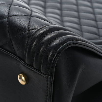 Chanel Calfskin Quilted Boy Shopping Tote Black 11 of 12