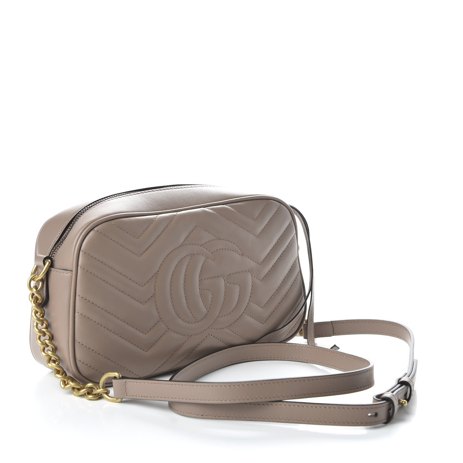 Gucci Calfskin Matelasse Small GG Marmont Chain Shoulder Bag Porcelain Rose 3 of 10