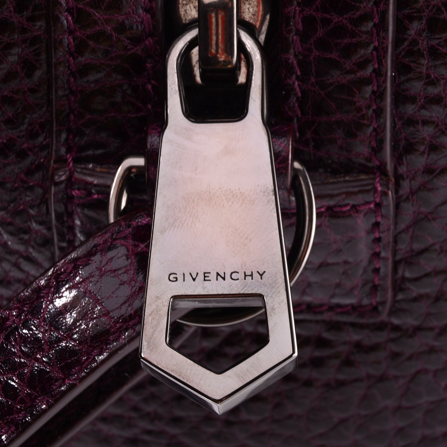 Givenchy Glazed Pebbled Calfskin Mini Lucrezia Aubergine 9 of 10