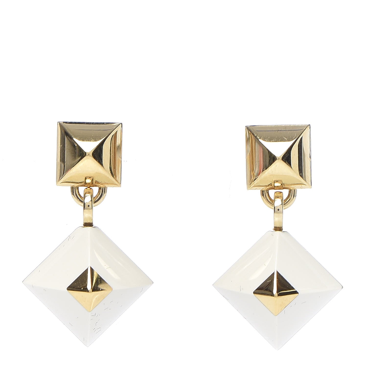 Hermes Lacquer Earrings White 1 of 5