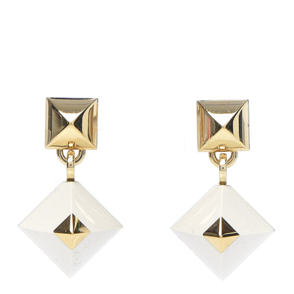 Hermes Lacquer Earrings White 1 of 5