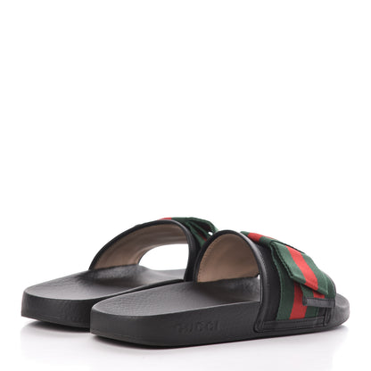 Gucci Satin Web Bow Slide Sandals 38 Black 4 of 8