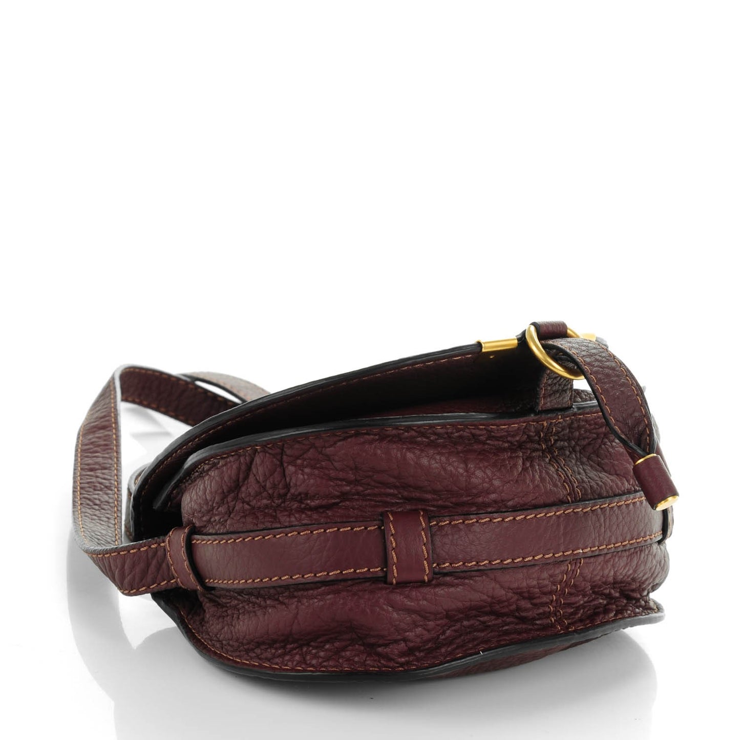 Calfskin Mini Marcie Round Crossbody Bag Dark Velvet