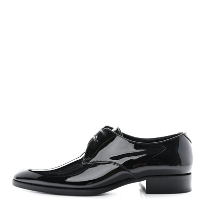 Saint Laurent Patent Baltimora Lace Up Derby Shoes 38 Black 1 of 8
