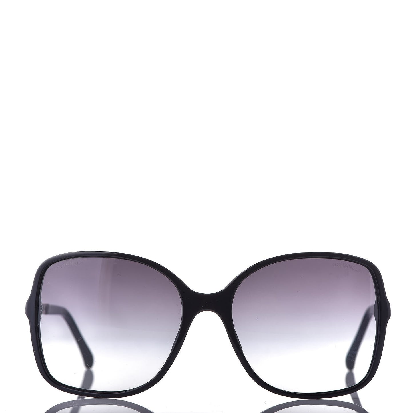 Lambskin Square Chain Sunglasses 5210-Q Black