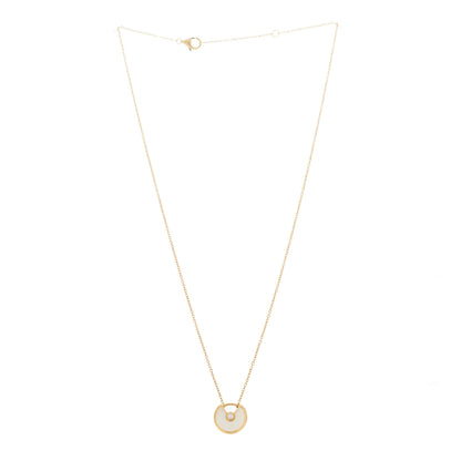 Cartier 18K Yellow Gold Diamond Mother of Pearl XS Amulette de Cartier Pendant Necklace 3 of 4