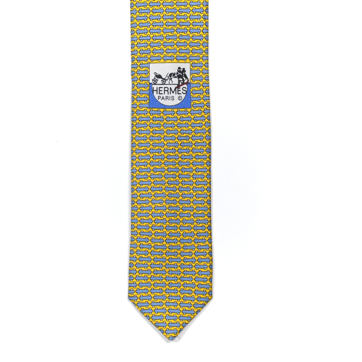 Hermes Silk Skate Park Neck Tie Jaune Azur Ciel 2 of 5