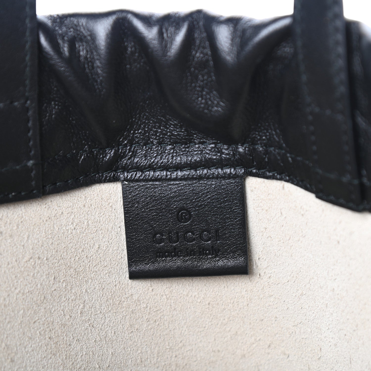 Gucci Calfskin Logo Drawstring Backpack Mystic White 6 of 9