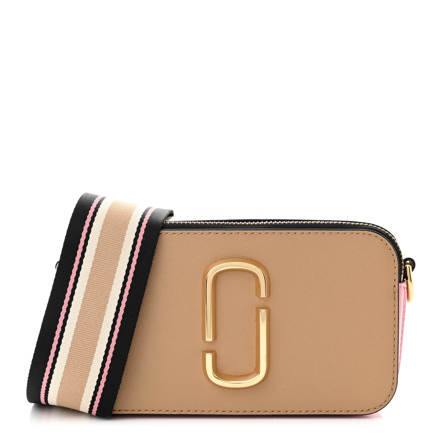 Saffiano Small Snapshot Camera Bag Beige Multicolor