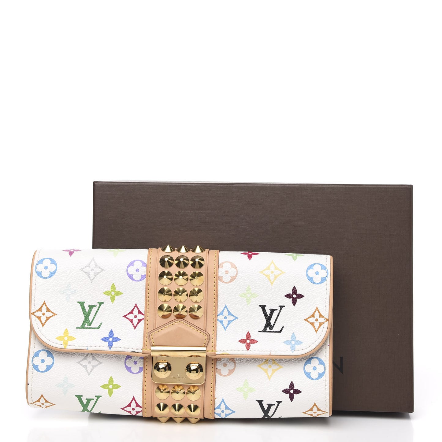 Monogram Multicolor Courtney Clutch White