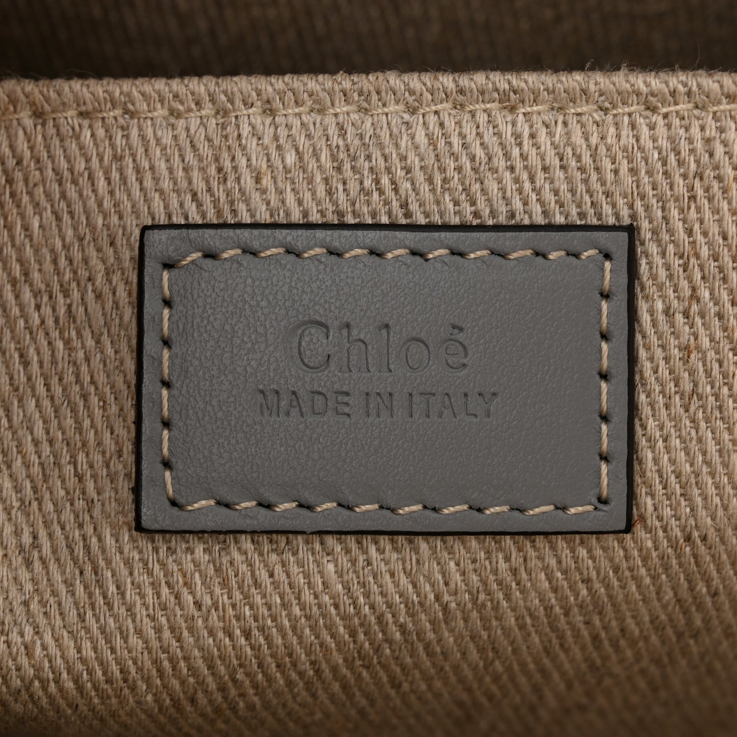 Linen Calfskin Medium Woody Ribbon Tote White Light Blue