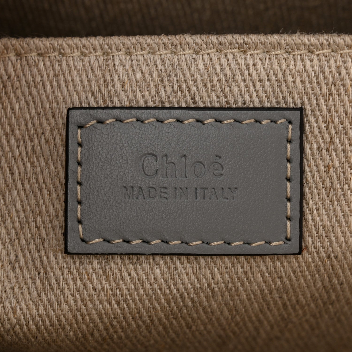 Chloe Linen Calfskin Medium Woody Ribbon Tote White Light Blue 6 of 10