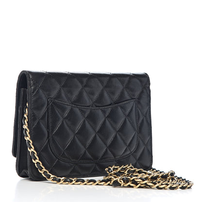Chanel Lambskin Quilted Wallet On Chain WOC Black 3 of 17