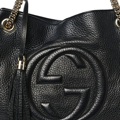 Gucci Pebbled Calfskin Medium Soho Chain Shoulder Bag Black 8 of 11